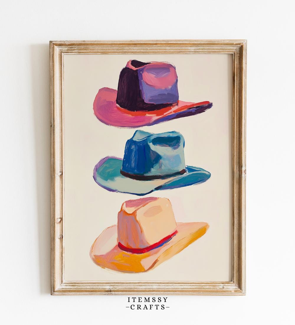 Vintage Cowboy Hats wall art print