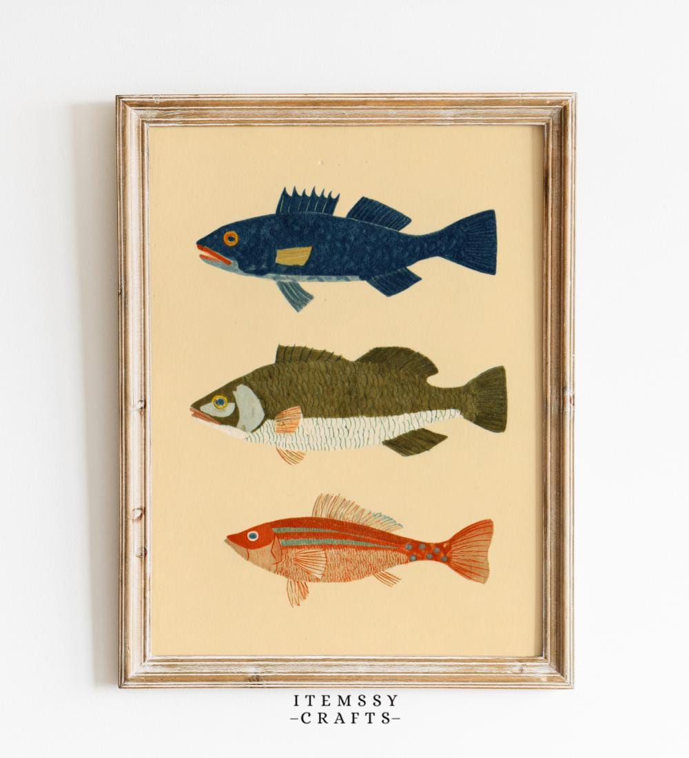 Vintage Fish Wall wall art print