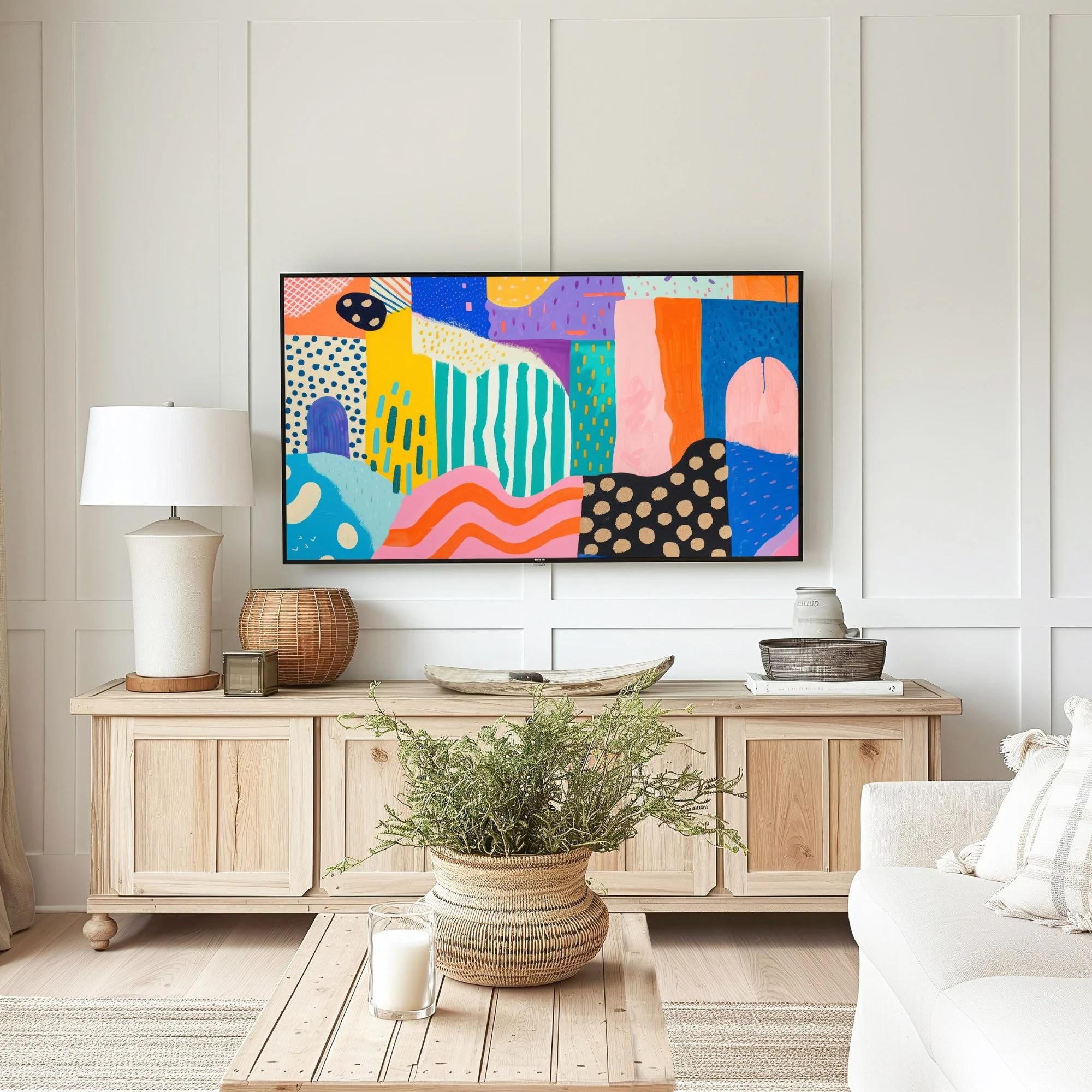 Vibrant Textured Abstract for Samsung Frame TV wall art print