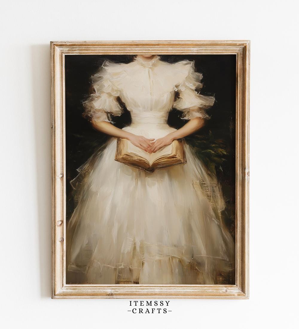 Victorian Woman Reading Wall wall art print