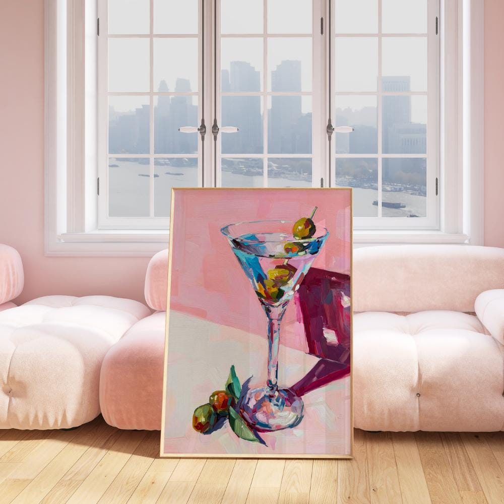 Chic Martini Glass wall art print