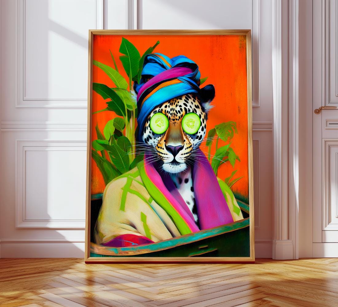 Tiger in Bath wall art print