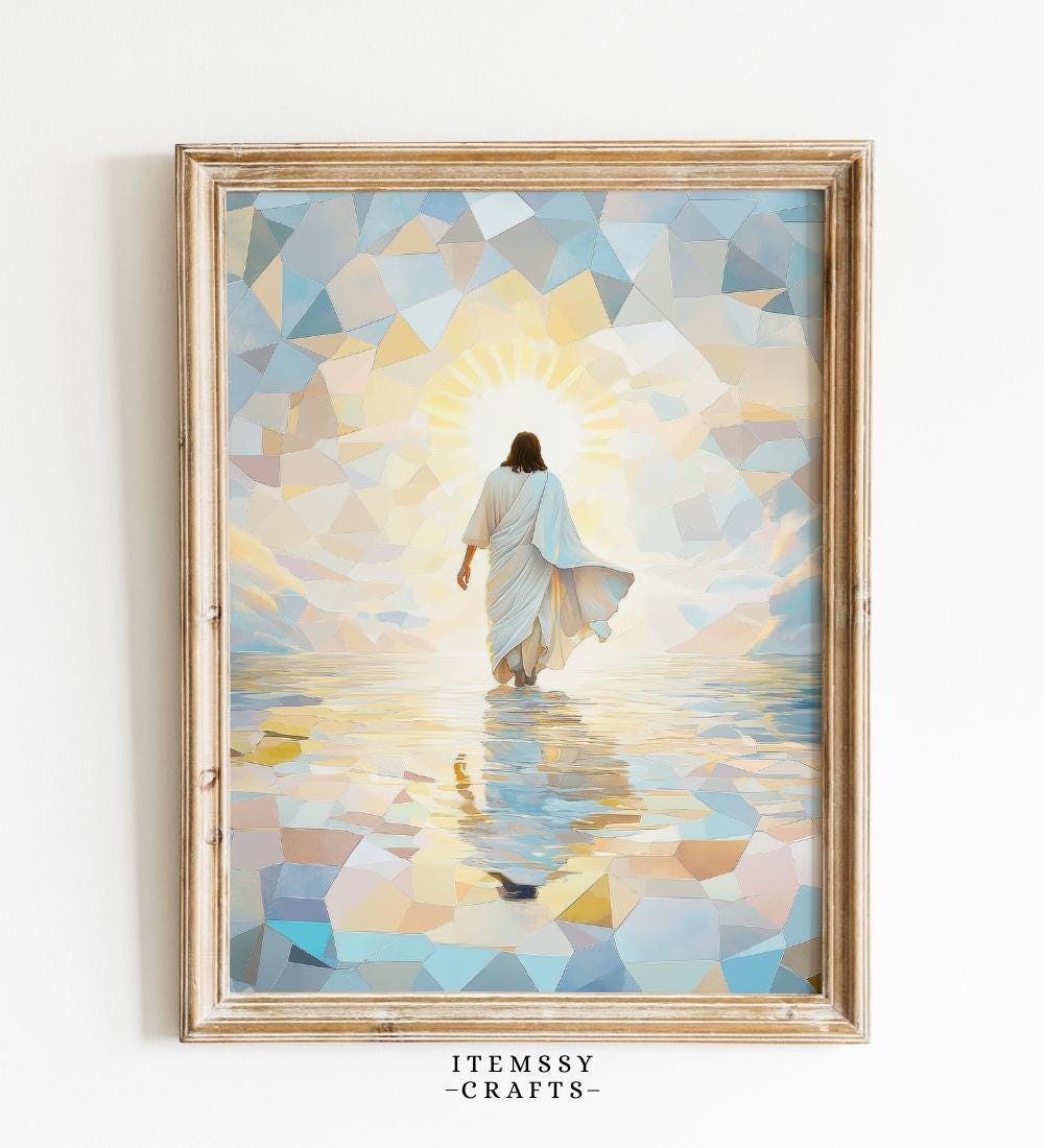 Jesus Walking on Water Kintsugi Art wall art print
