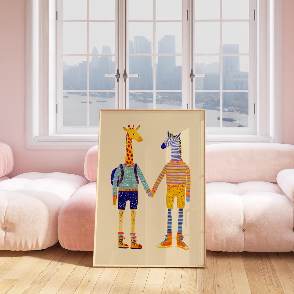 Whimsical Animal Nursery Wall Decor with Playful wall art print