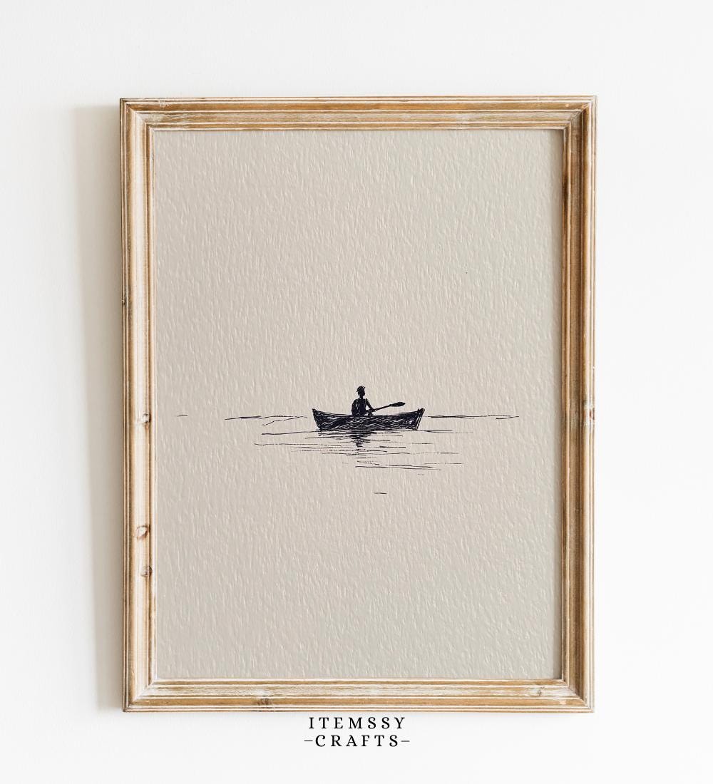 Minimalist Rowboat wall art print