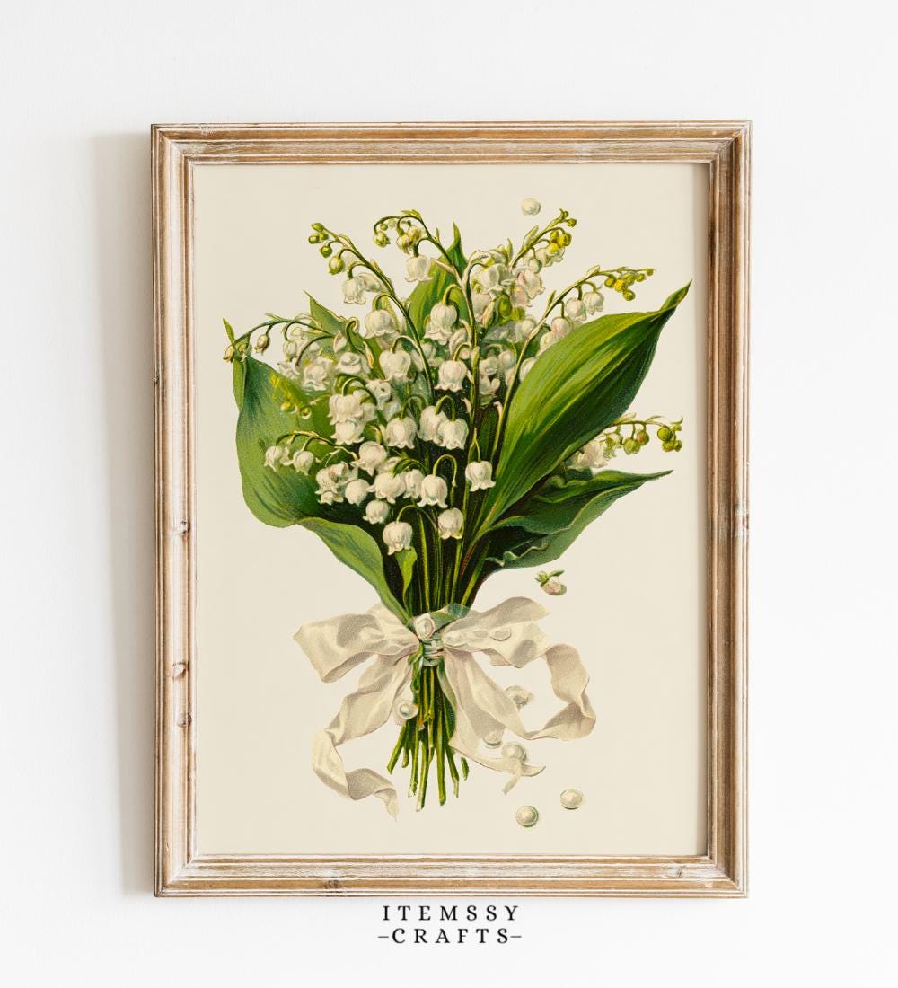 Lily of the Valley Botanical Art wall art print