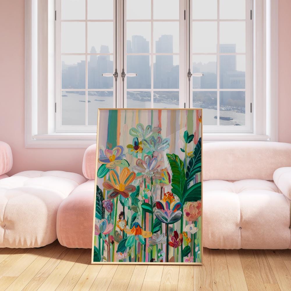 Colorful Floral Art for Modern Home Decor wall art print