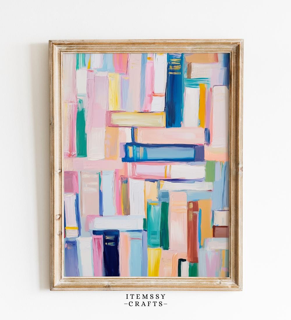 Abstract Bookshelf Wall wall art print