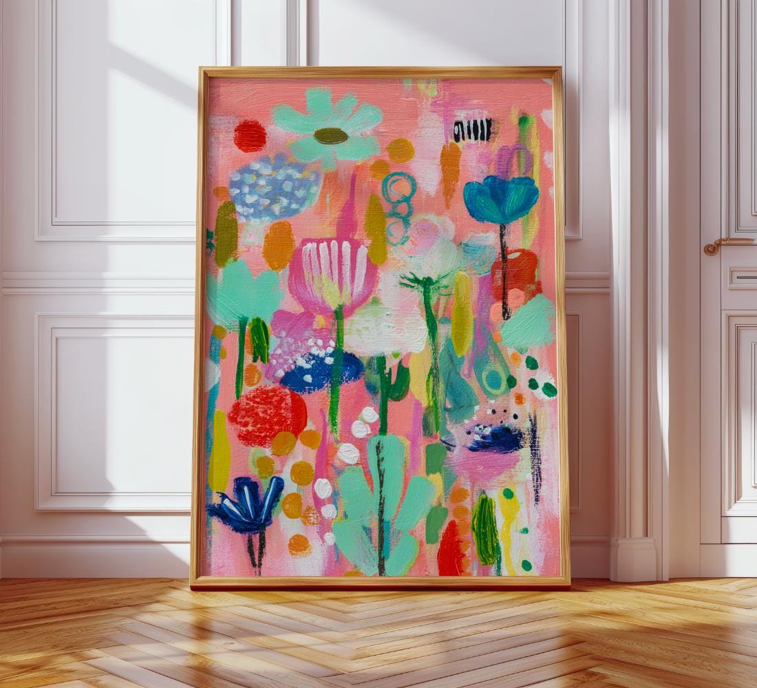 Abstract Floral Art for Modern Walls wall art print