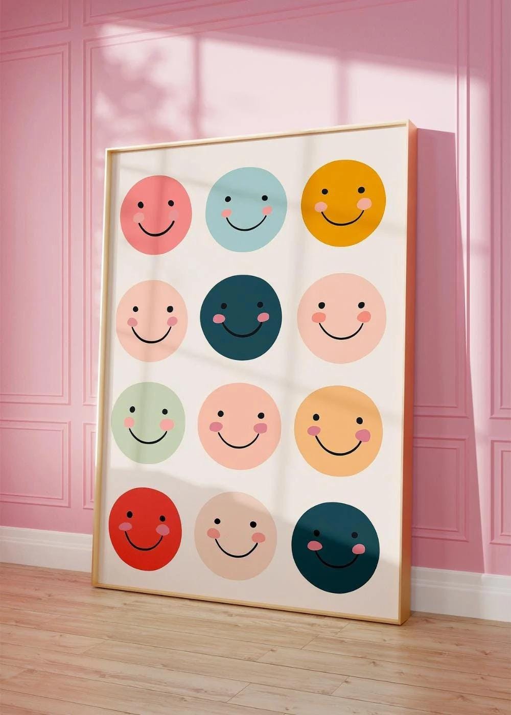 Pastel Smiley Face wall art print