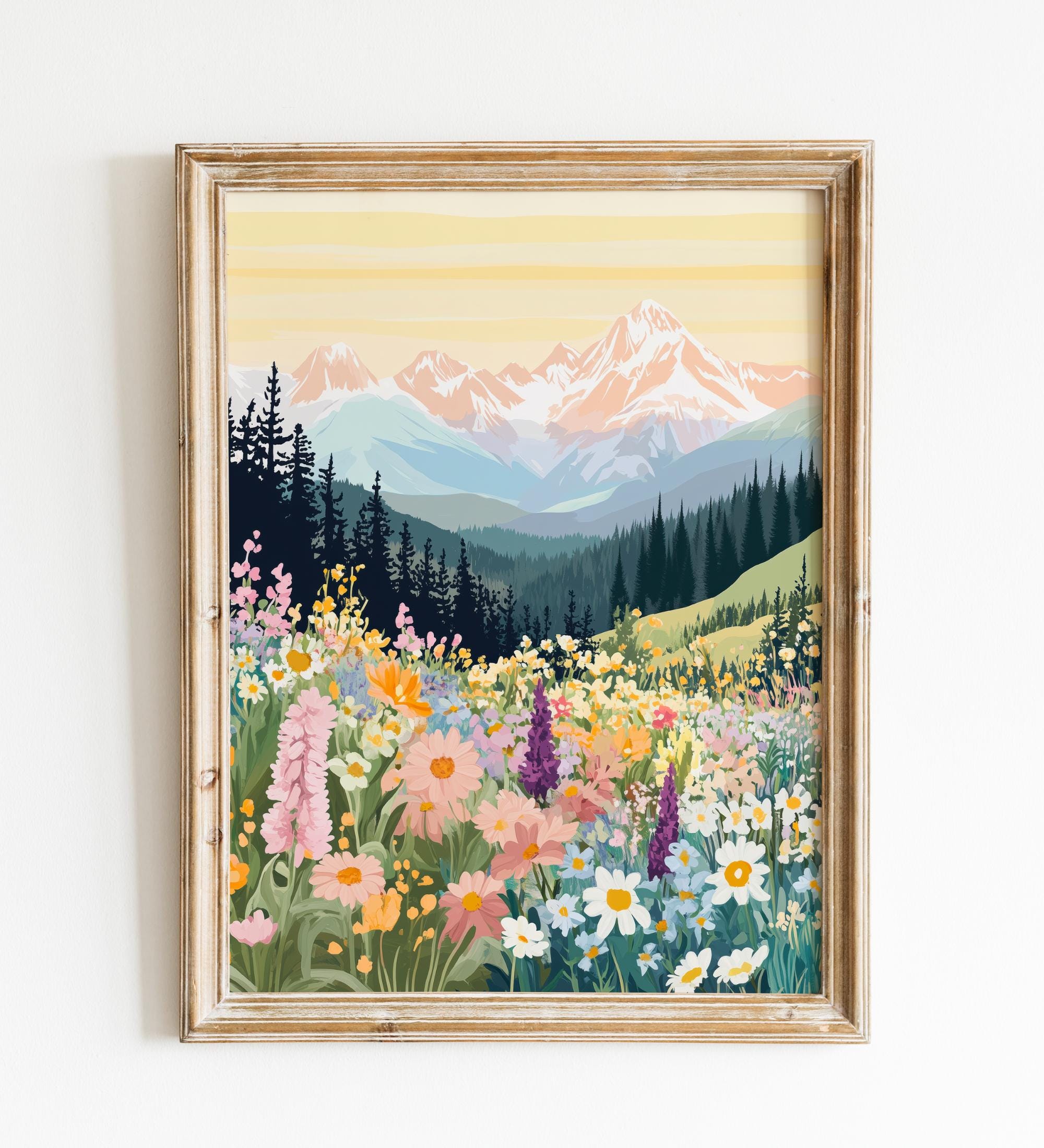 Wildflower Mountain Wall wall art print