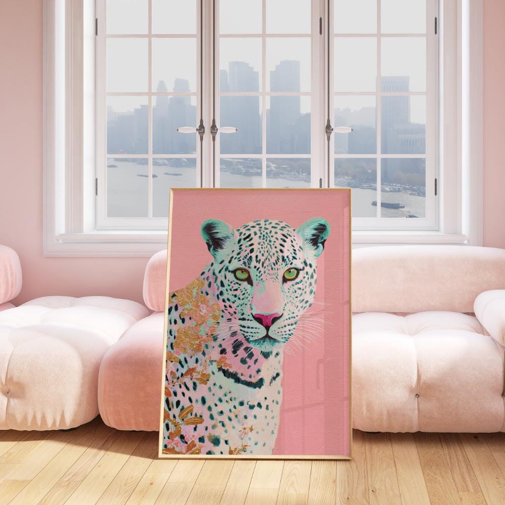 Pink Cheetah wall art print