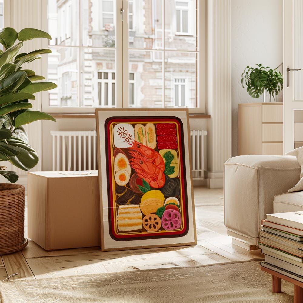 Japanese Osechi Bento Box Wall wall art print