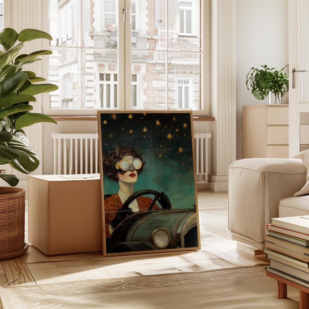 Vintage Surreal Woman wall art print
