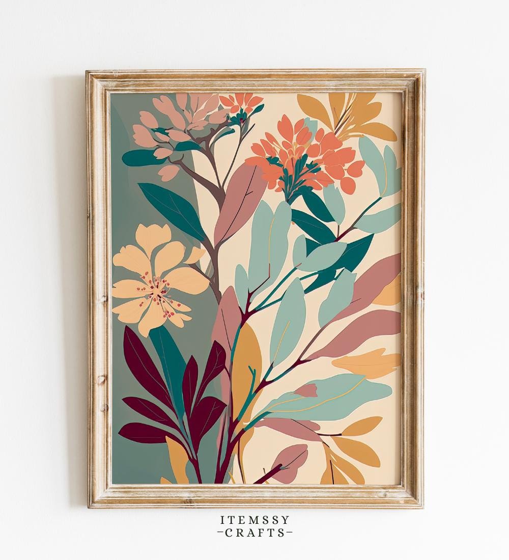 Modern Botanical Floral Wall wall art print
