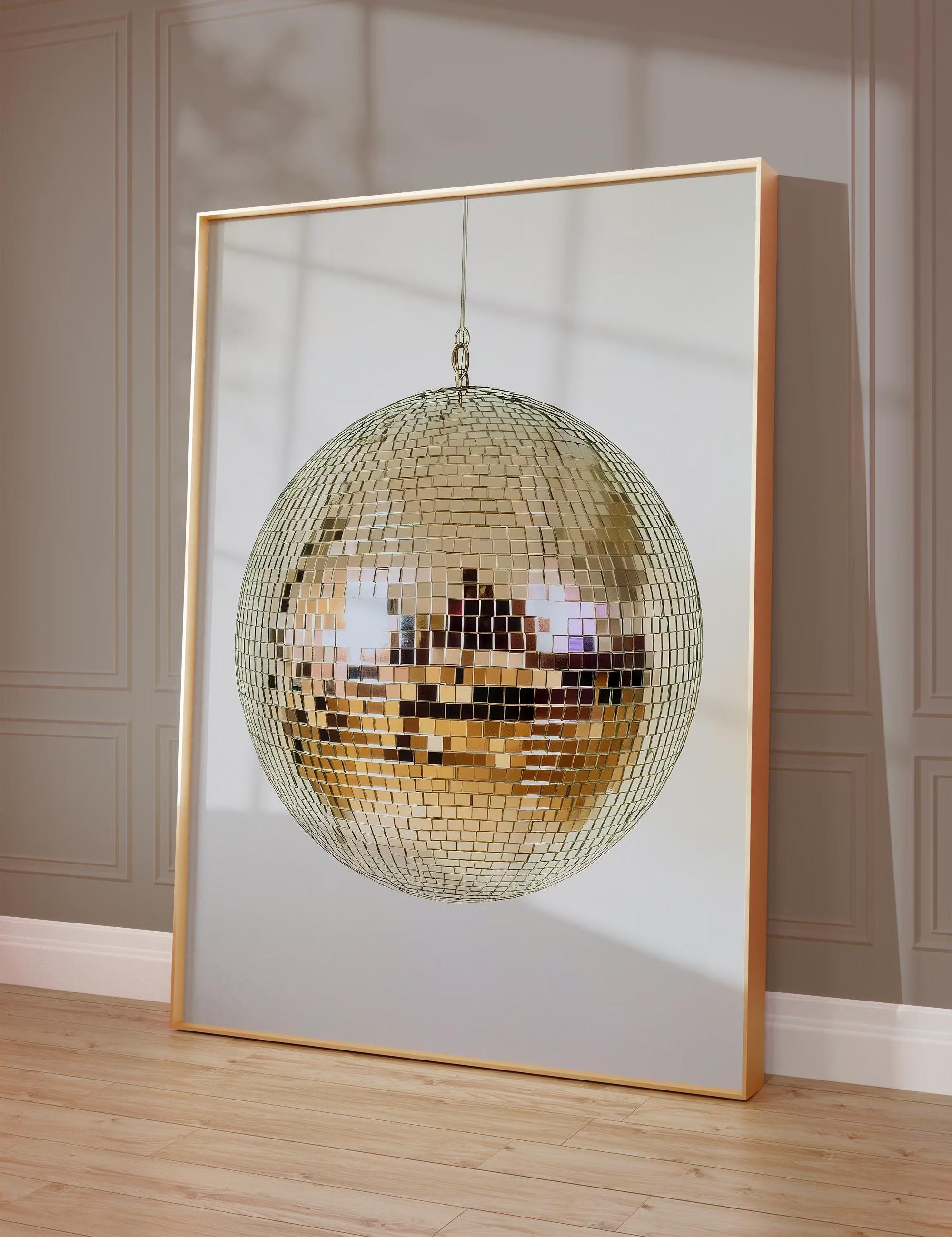 Gold Disco Ball Wall wall art print