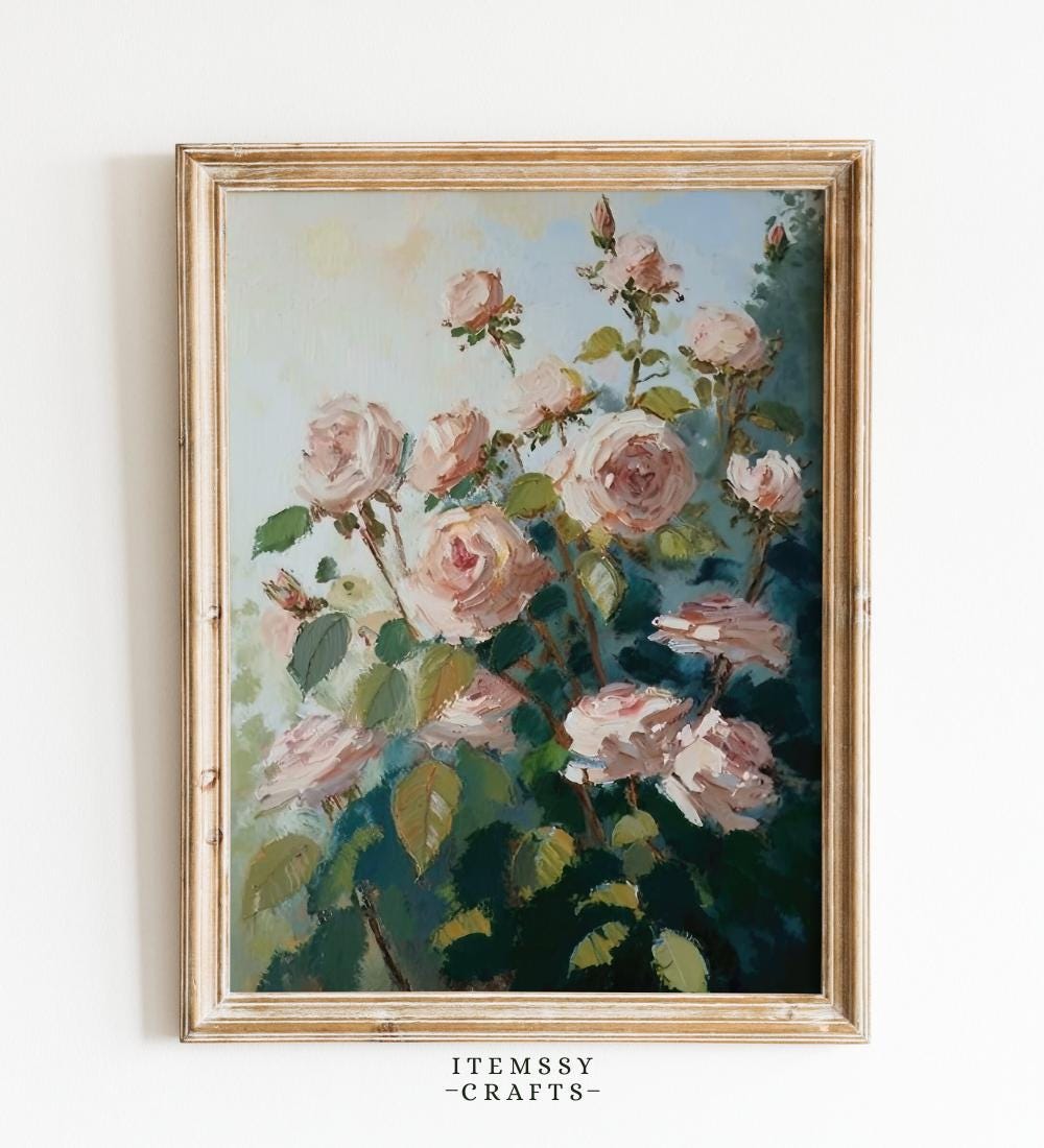 Moody Rose Vintage wall art print