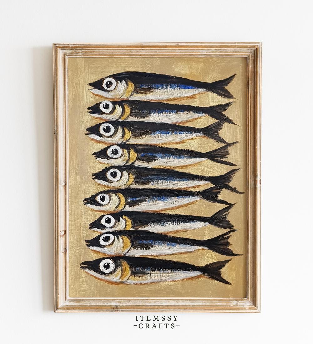 Gold Sardines Wall wall art print
