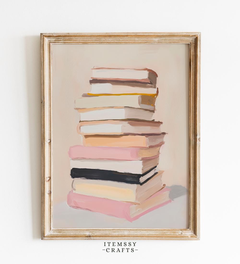 Stack of Books Wall wall art print