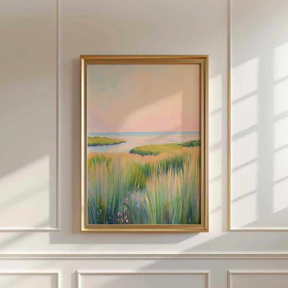 Pastel Marsh Sunset Wall wall art print