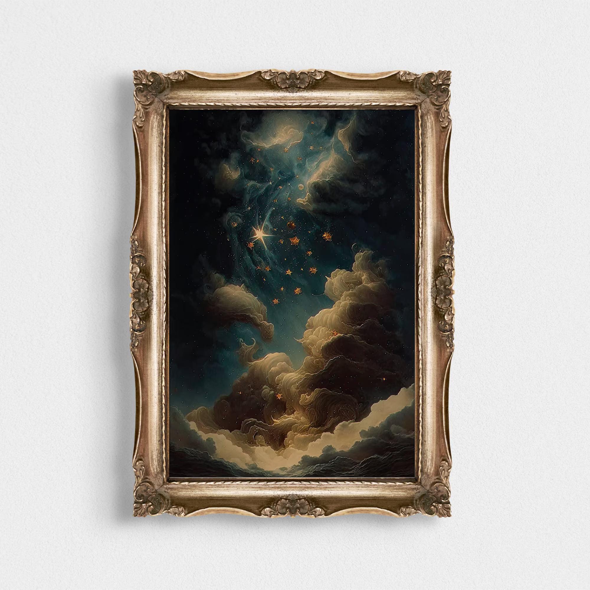 Moody Celestial Night Sky Wall wall art print