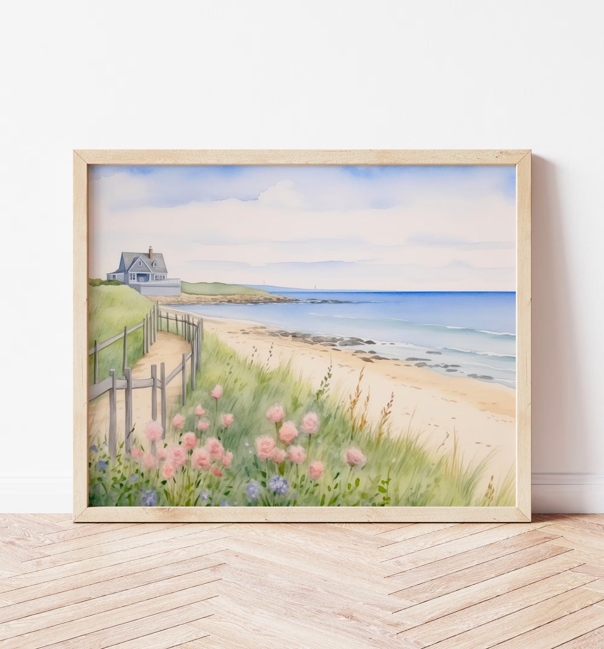 Cape Cod Watercolor Beach Wall wall art print