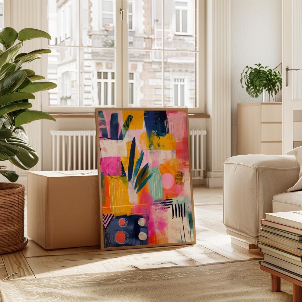 Bold Colorful Abstract wall art print
