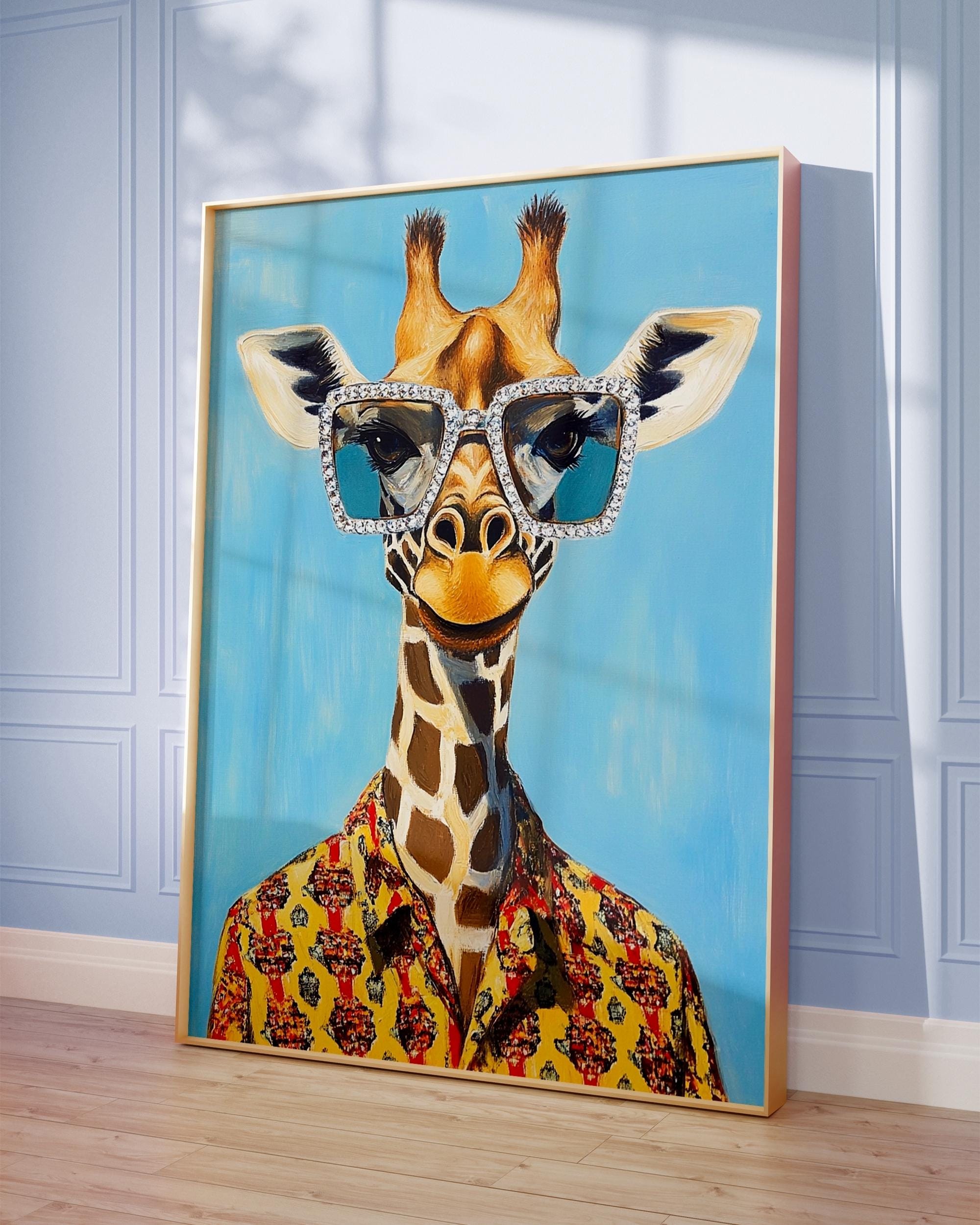 Fancy Giraffe Fashion wall art print