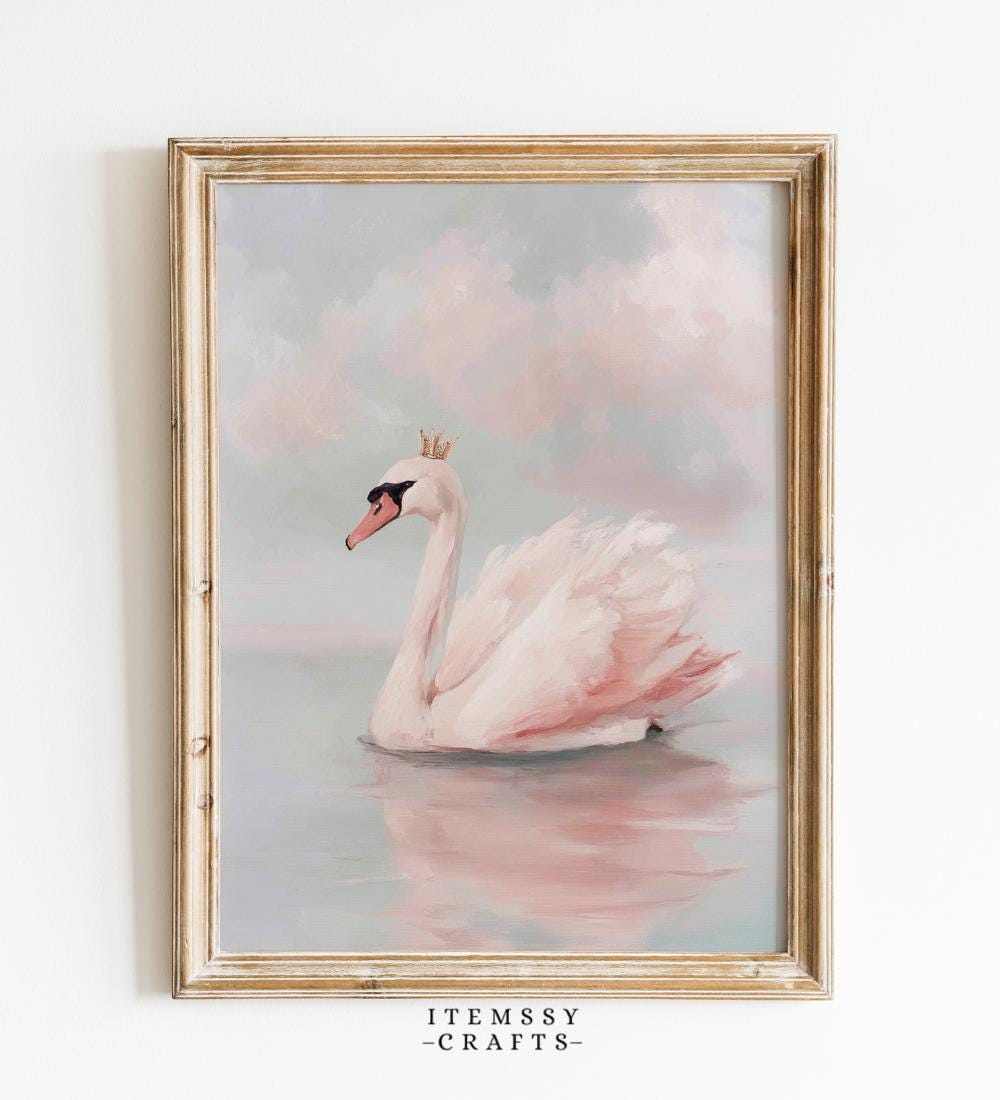 Crowned Swan wall art print