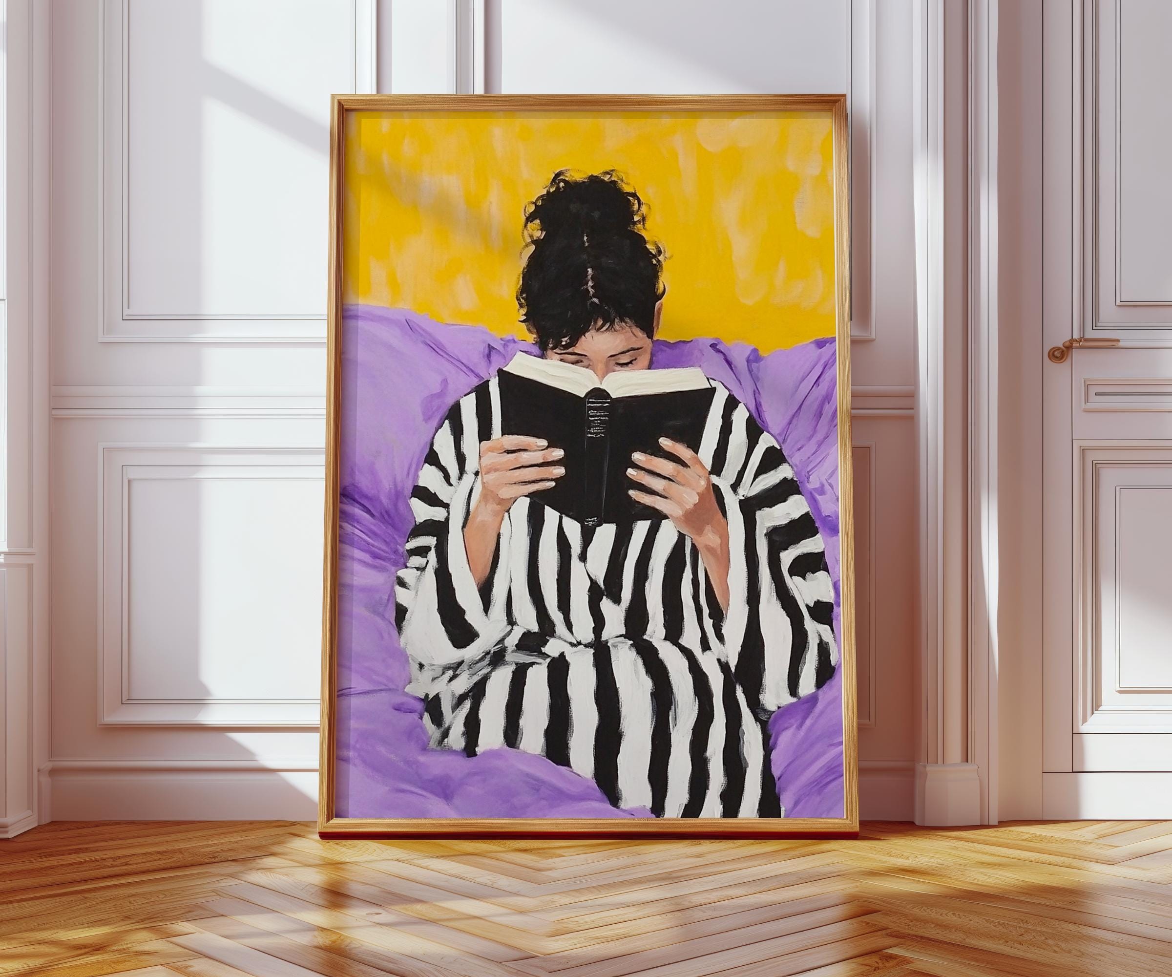 Woman Reading Book wall art print