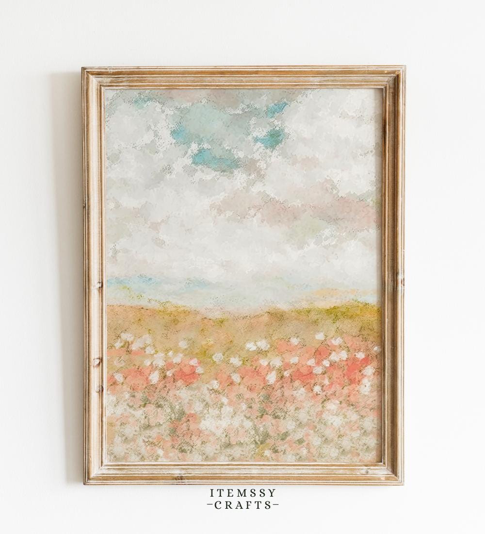 Cloudy Spring Landscape Artwork wall art print