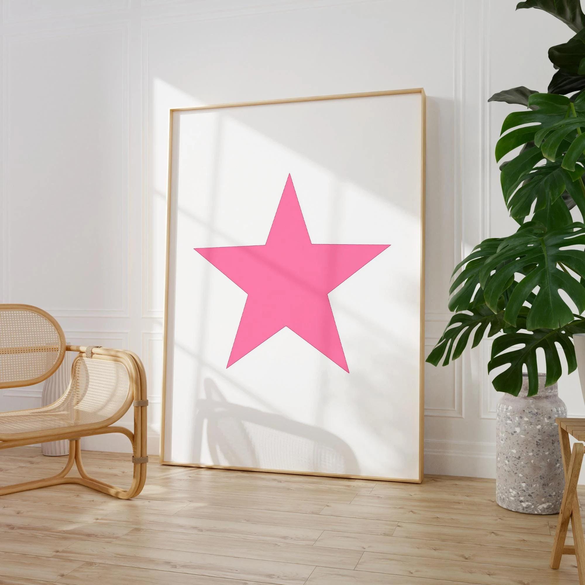 Pink Star Minimal wall art print