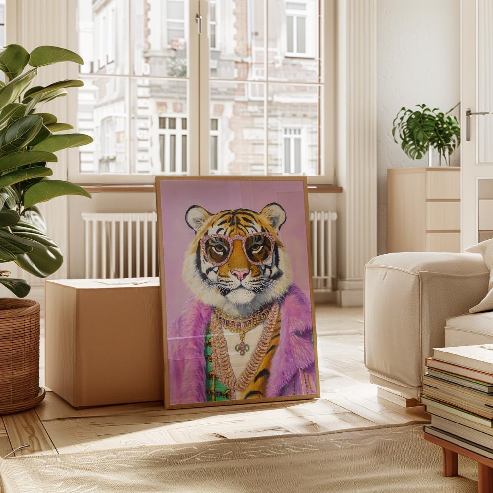 Fancy Tiger Fashion wall art print