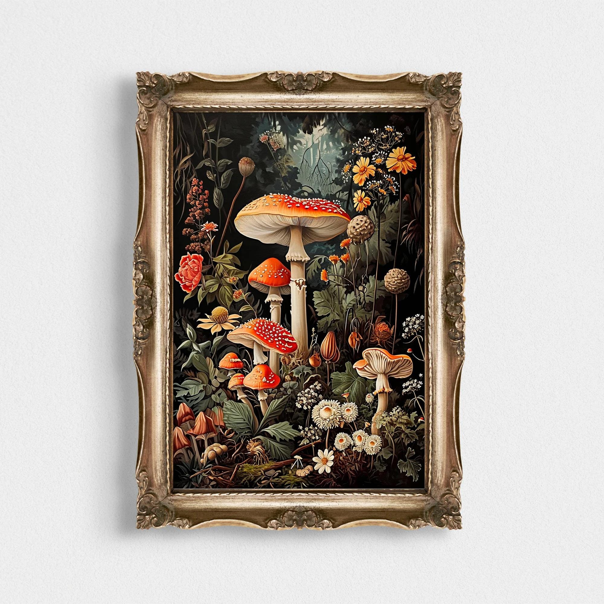 Vintage Botanical Mushroom wall art print