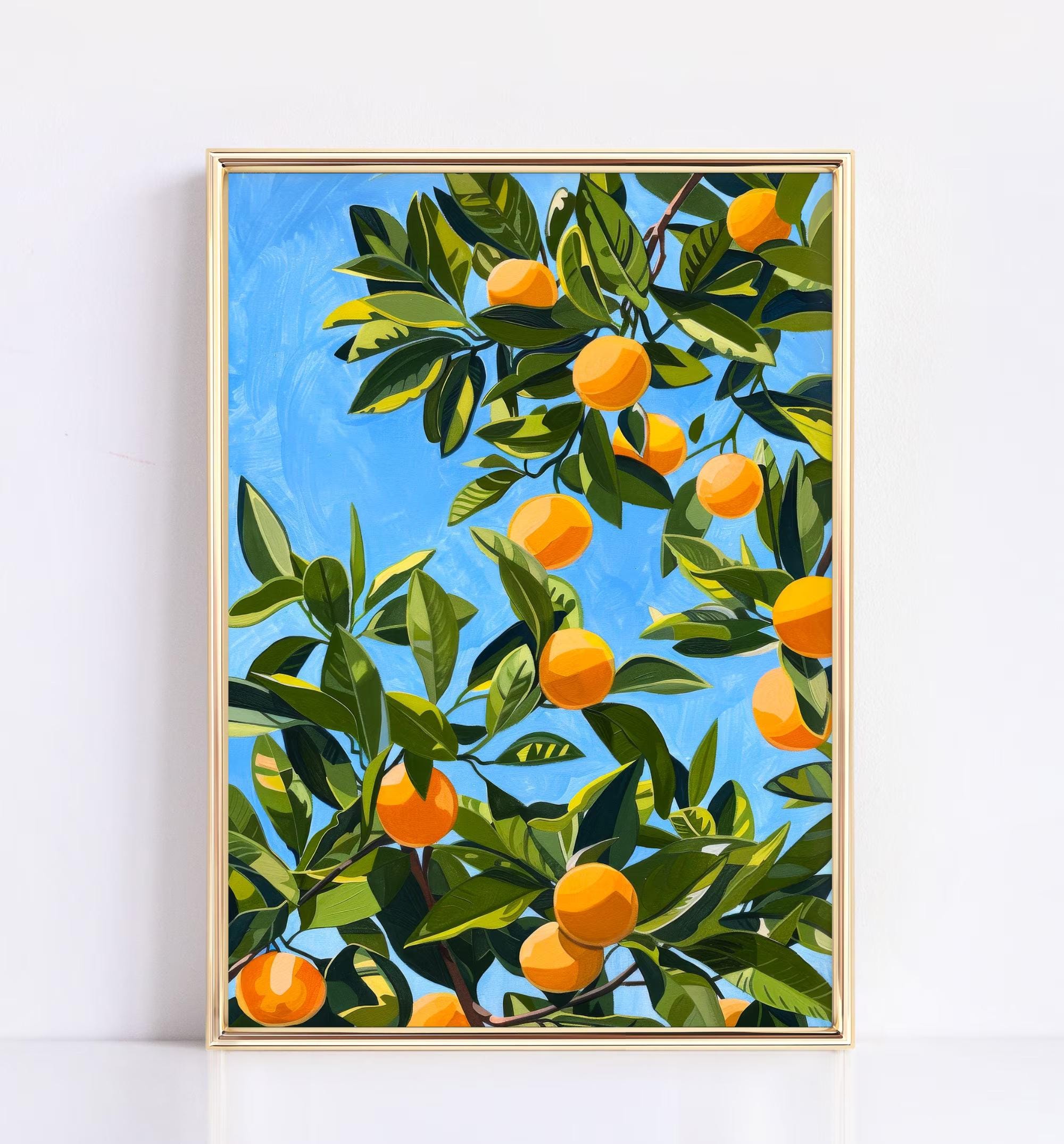 Orange Tree Looking Up Painting wall art print