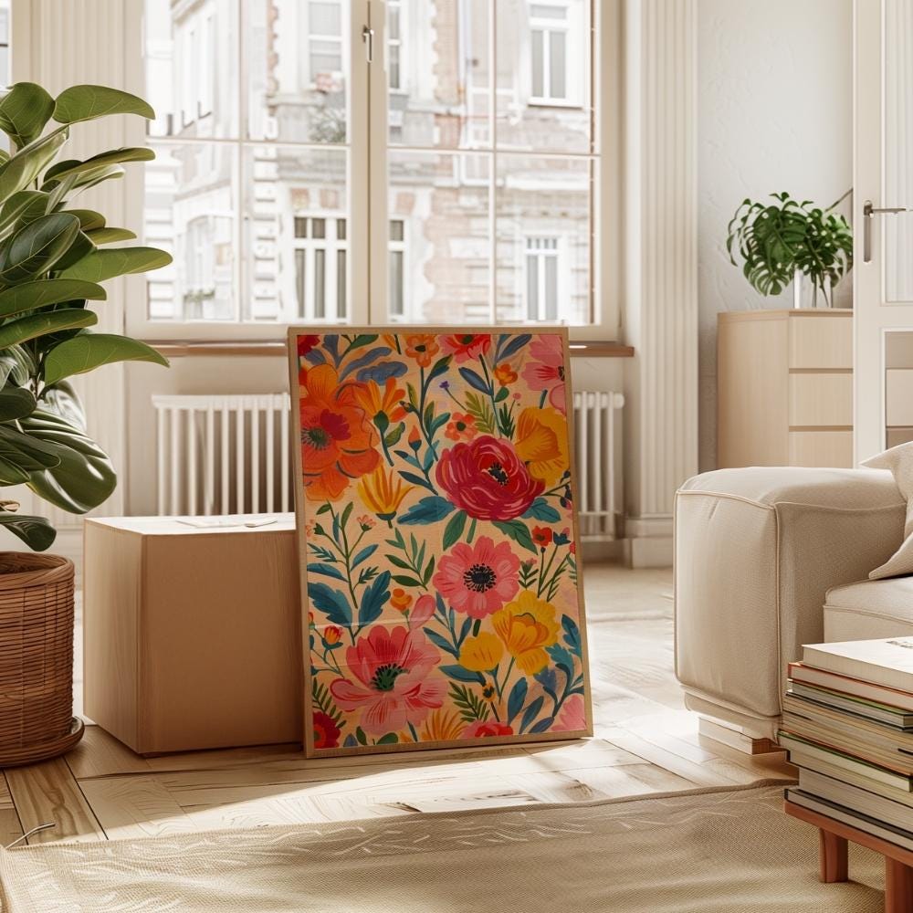 Bold Floral Pattern wall art print