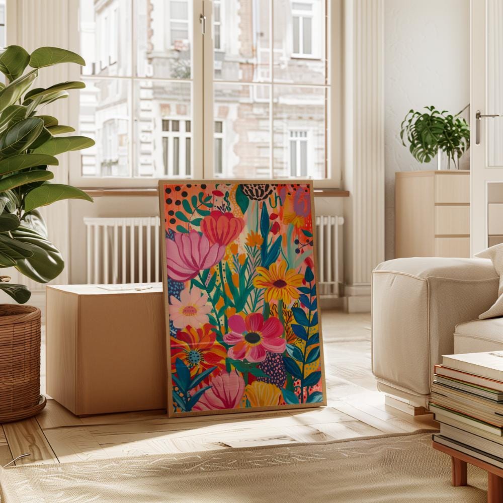 Bold Abstract Floral Painting wall art print
