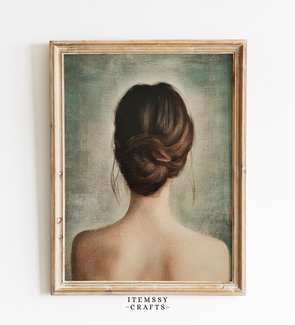 Woman Back Portrait Painting wall art print