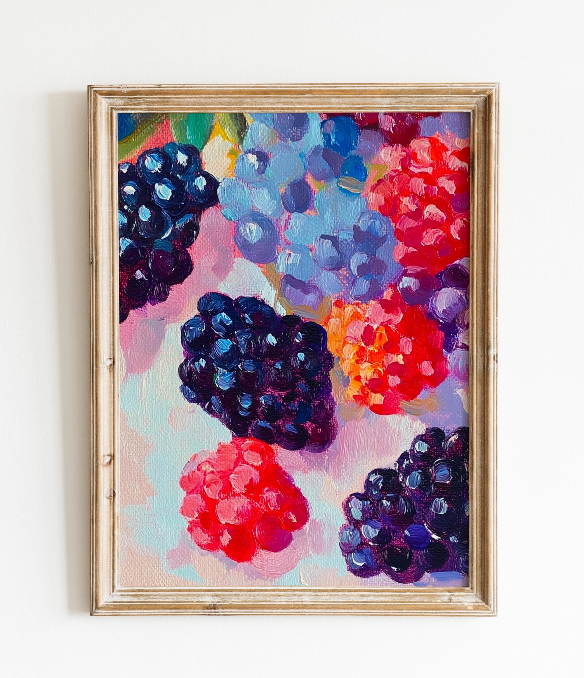 Bold Berry Still Life Painting wall art print