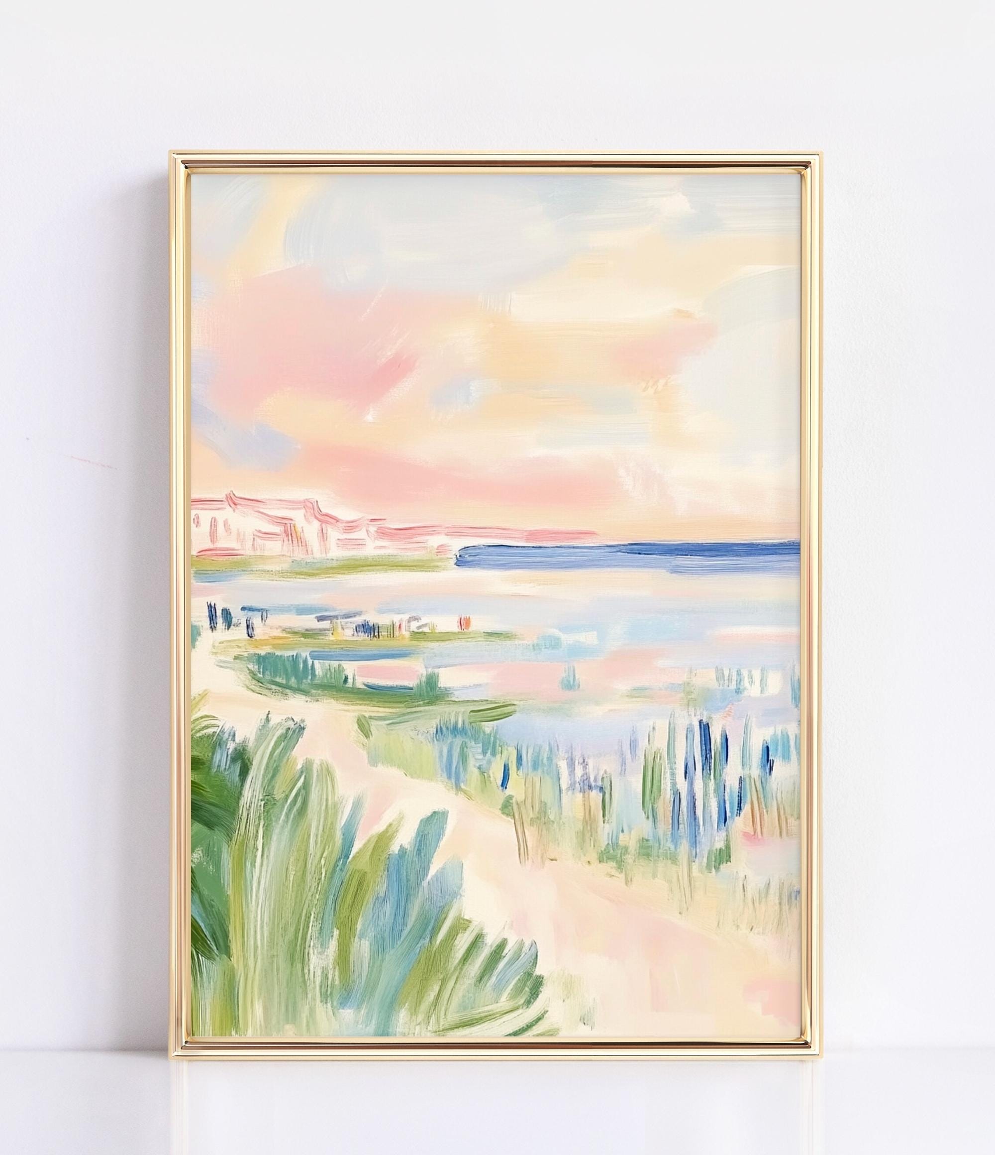 Pastel Marsh Sunset Painting wall art print