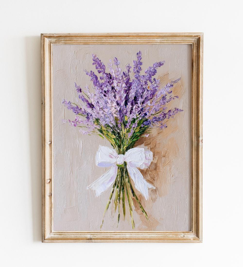 Lavender Bouquet Flower wall art print