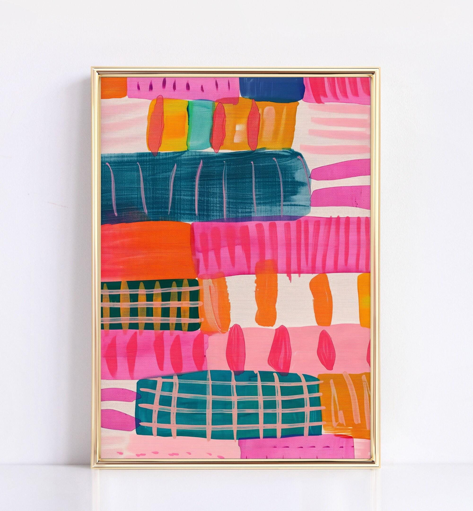 Pink and Magenta Abstract wall art print