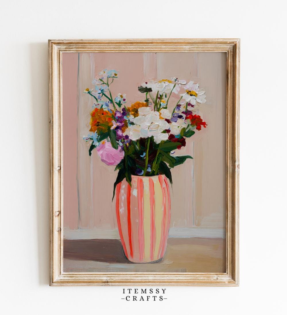 Soft Floral Still Life wall art print