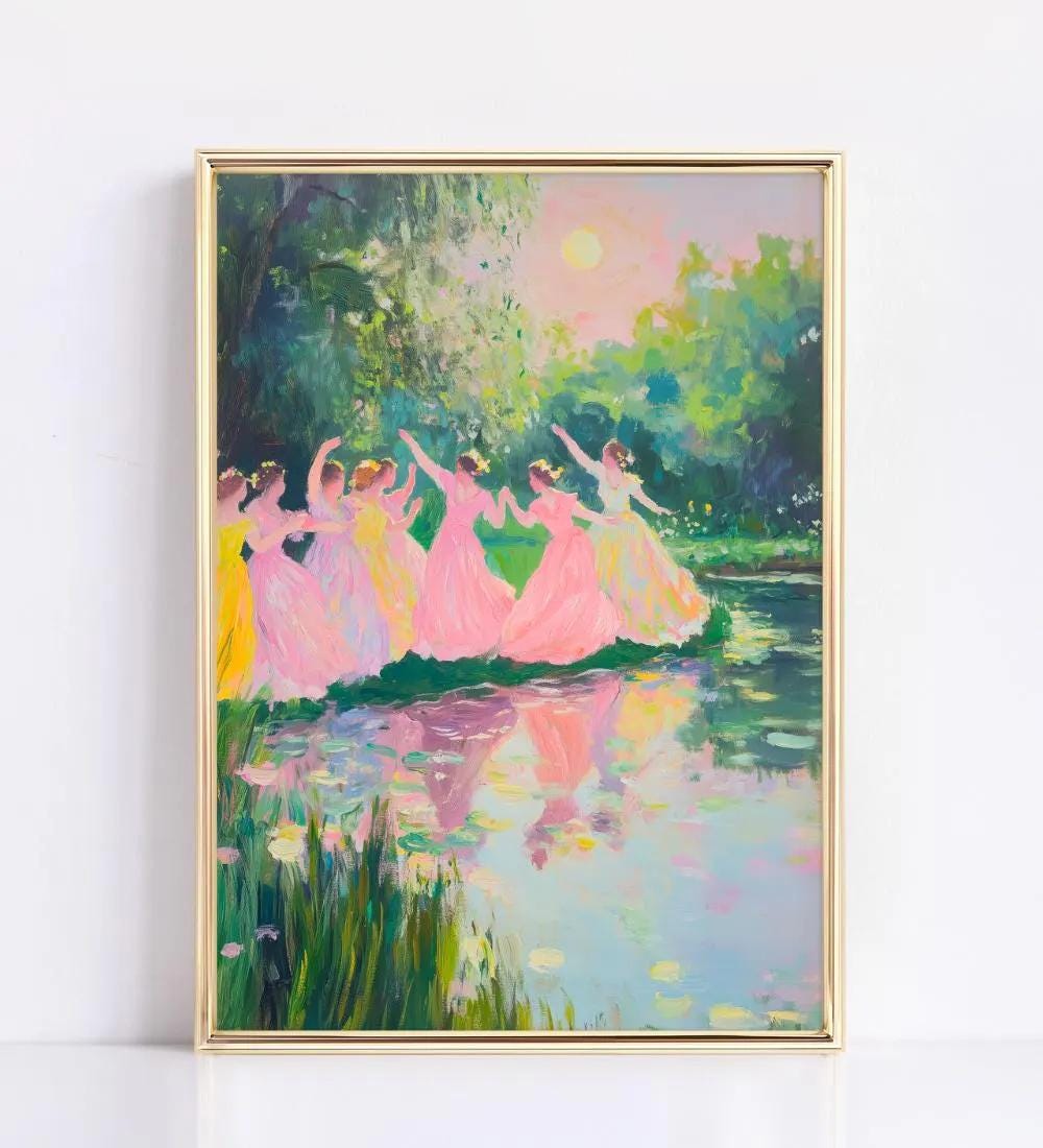 Dancing Witches Forest wall art print