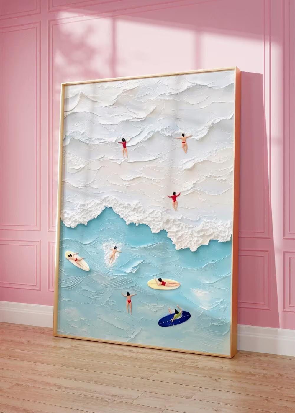 Beach Joys Wall Art – Textured Minimalist Oil wall art print
