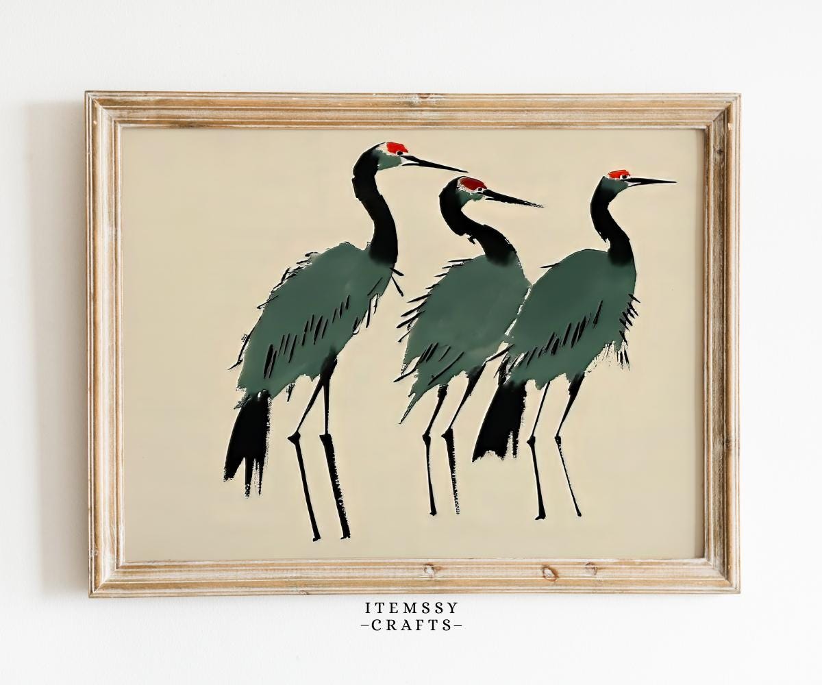 Blue Heron Vintage wall art print