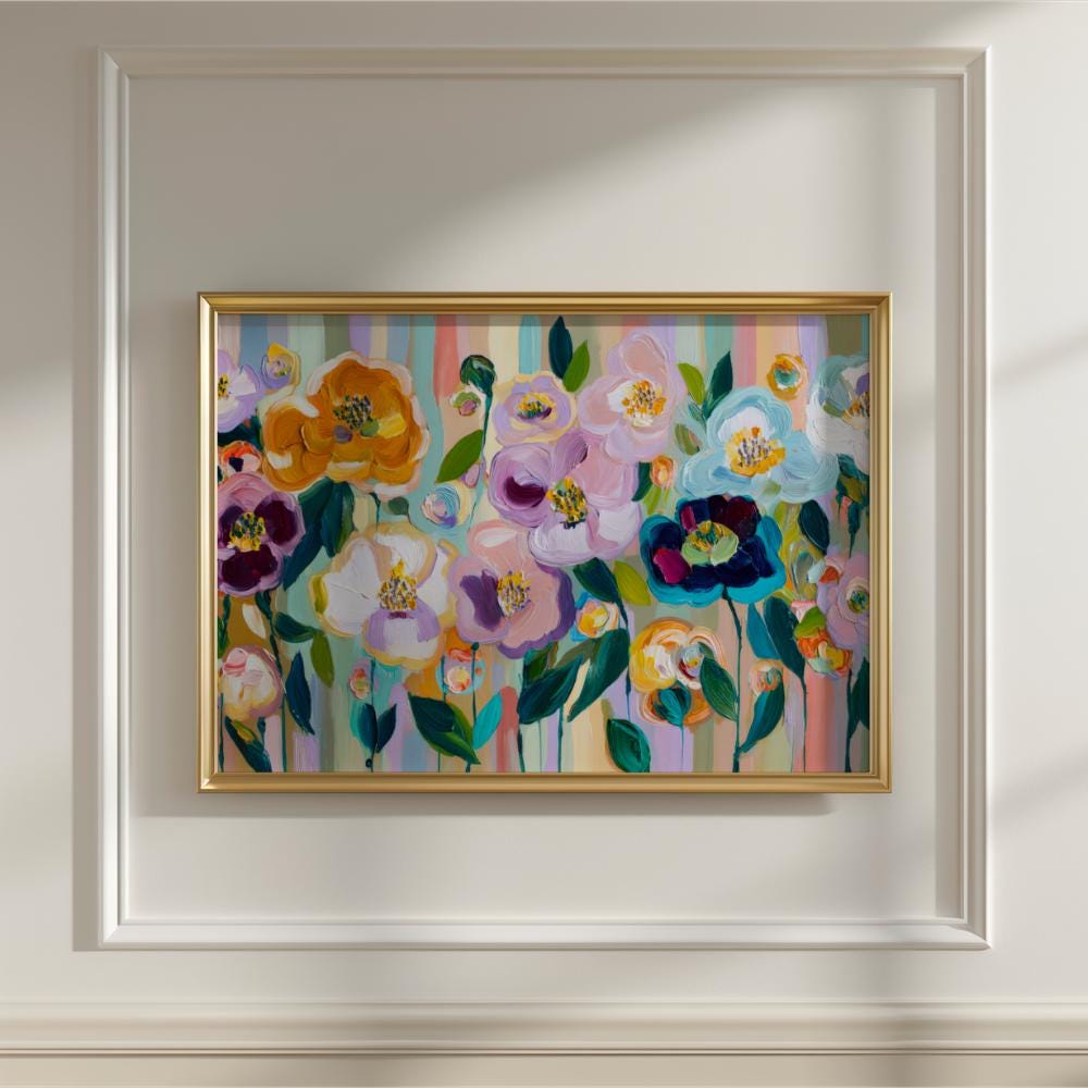Colorful Floral Painting wall art print