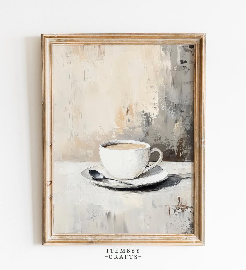 Moody Coffee Print | Neutral Kitchen Wall Art for wall art print